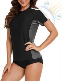 img 3 attached to Stay Safe And Fashionable With Lecieldusoir Women'S UPF 50+ Rash Guard Swim Shirt