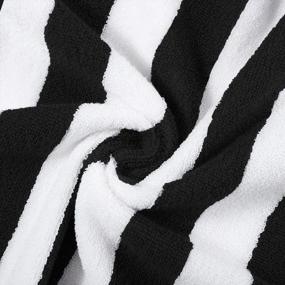 img 2 attached to 2 Pack CASOFU 100% Ring Spun Cotton Cabana Stripe Bath Towel Set - Super Soft & Large Pool Towels In Black