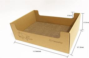 img 2 attached to 🐱 YabeePet Cat Scratcher Pad: Reversible Cardboard Box, Corrugated Scratch Bed for Kitty