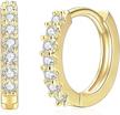 14k gold/silver/rose gold plated cz huggie earrings - heart, spike, cross & initial designs for women girls logo