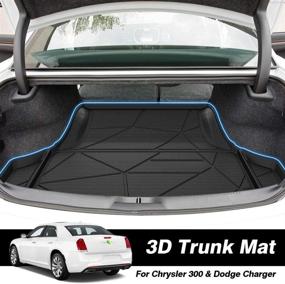 img 3 attached to 🚗 Custom Fit Trunk Mat for Dodge Charger & Chrysler 300 | Rear All-Weather Cargo Liner | TPO Material | 2011-2022 Compatible