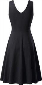img 3 attached to Stylish And Comfortable: FENSACE Women'S Sleeveless Flared Tank Midi Dress