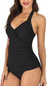 img 1 attached to Stylish And Flattering Swikipo Halterneck Tankini Set For Women - Perfect For The Beach And Pool