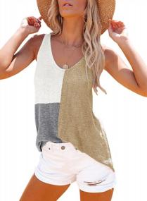 img 4 attached to Stay Chic And Confident With HOTAPEI Women'S Color Block Knit Tank Tops