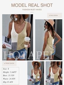img 2 attached to Stay Chic And Confident With HOTAPEI Women'S Color Block Knit Tank Tops