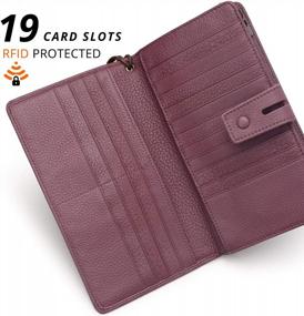 img 2 attached to Stay Organized And Secure With Women'S Large Leather Wristlet Wallet With RFID Protection And Phone Holder