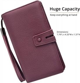 img 3 attached to Stay Organized And Secure With Women'S Large Leather Wristlet Wallet With RFID Protection And Phone Holder