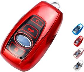 img 4 attached to Horande Soft TPU Protector Key Fob Cover Case Fit For Subaru Impreza Crosstrek 2020 Forester Ascent XV WRX BRZ Keyless Entry Key Fob (Red)