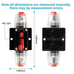 img 3 attached to ⚡ High Current 60 Amp 12V-24V DC Fuse Holder for Car Audio Marine Boat Stereo - Manual Reset, Audio Circuit Breaker with Wire Lugs and Heat Shrink Tube