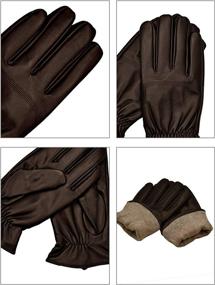 img 3 attached to Leather Winter Lining Driving Gloves Men's Accessories best on Gloves & Mittens