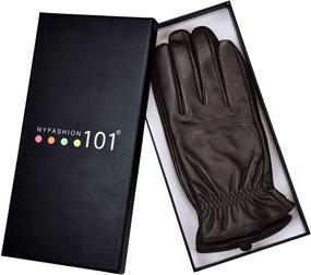 img 1 attached to Leather Winter Lining Driving Gloves Men's Accessories best on Gloves & Mittens