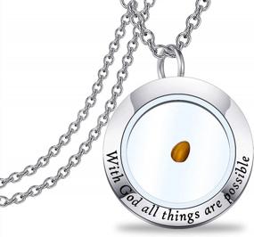 img 4 attached to Strengthen Your Faith With ENSIANTH'S Mustard Seed Pendant Necklace For Women And Girls