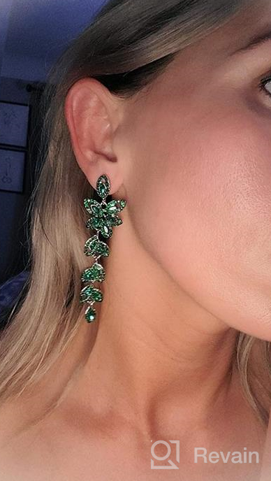 img 1 attached to Stylish Green Crystal Stud Earring: A Fashion Statement for Women & Girls review by Courtney Ellis