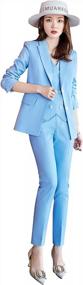 img 4 attached to LISUEYNE Women'S 3-Piece Office Blazer Suit Set: Perfect For Work & Business!