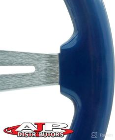 img 3 attached to AJP Distributor Universal 345Mm 6 Bolt Hole Deep Dish Streak Aluminum Wood Grain Trim Steering Wheel Blank Horn Button JDM Euro VIP Racing Track Drift Drag (Blue Wood Trim Silver Center)