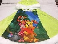 green disney hooded poncho with pooh and friends - super soft microfiber jacket/sweater logo