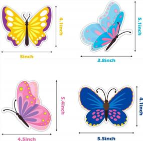 img 2 attached to BeYumi 45Pcs Butterfly Cutouts Springtime Wall Decals Bulletin Board Set Summer Wall Decoration For Garden Home Classroom School Baby Shower Birthday Party Supplies