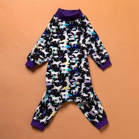 img 1 attached to Post Surgery Recovery Dog Clothes for Large Dogs with Unicorn Space Black Prints - UV Protection, Anxiety Relief, Wound Care - Large Dog Onesies by LovinPet