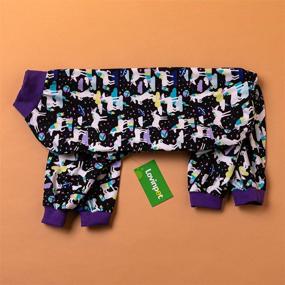 img 3 attached to Post Surgery Recovery Dog Clothes for Large Dogs with Unicorn Space Black Prints - UV Protection, Anxiety Relief, Wound Care - Large Dog Onesies by LovinPet