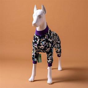 img 2 attached to Post Surgery Recovery Dog Clothes for Large Dogs with Unicorn Space Black Prints - UV Protection, Anxiety Relief, Wound Care - Large Dog Onesies by LovinPet