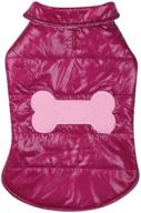 🐶 casual canine 16-inch deep raspberry polyester snow puff dog vest in medium логотип