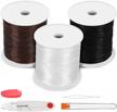 3 rolls 0.8mm stretchy string for bracelets, elastic string cord rope for jewelry making bracelet necklace beading 300m crystal stretch bracelet string bead cord (black white brown) logo
