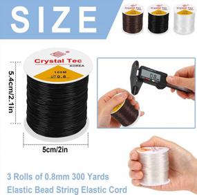 img 3 attached to 3 Rolls 0.8Mm Stretchy String For Bracelets, Elastic String Cord Rope For Jewelry Making Bracelet Necklace Beading 300M Crystal Stretch Bracelet String Bead Cord (Black White Brown)