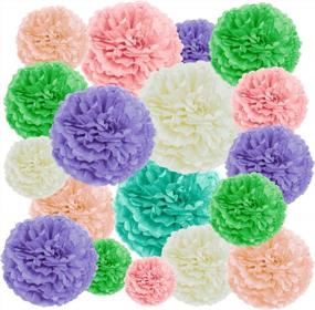 img 4 attached to Add Color To Your Celebration With EpiqueOne'S 20-Piece Paper Pom Pom Party Kit