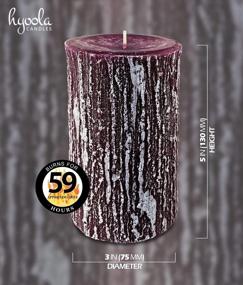 img 3 attached to Purple Rustic European Pillar Candles - Hyoola Timberline Collection - Pack Of 6 - Long Lasting 3 X 5 Inch Size