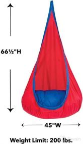 img 3 attached to 🪑 Invigorate Your Space with the Red Hugglepod Deluxe Hanging Cocoon Chair Hammock Nest – Max Weight 175 LBS – Removable Cushion – Machine Washable