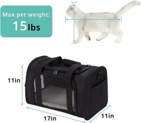 img 3 attached to Echohana Pet Carrier, Airline Approved Soft Sided Cat and Dog Travel 🐾 Carrier with Removable Fleece Pad - Ideal for Medium Large Puppies, Kittens, and Pets
