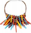 halawly multicolored beaded wood bead layered necklace - stand out in style! logo