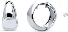 img 3 attached to BERRICLE Sterling Silver Dome Small Fashion Hoop Huggie Earrings For Women, 0.55