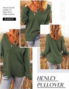 img 3 attached to Oversized Chunky Sweater For Women - Button Neck, Long Sleeves, Perfect For Fall - By BLENCOT