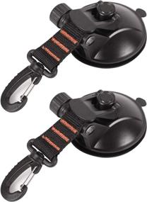 img 4 attached to Enhanced Domaker Heavy Duty Suction Cup Anchor: Reliable Tie Down with Securing Hook for Camping Tarp, Car Side Awning - Set of 2