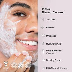 img 1 attached to Get Clear Skin With HANHOO Men Blemish Cleanser - Daily Facial & Beard Wash With Tea Tree Oil, Probiotics & Hyaluronic Acid For Acne-Prone Skin