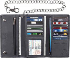 img 1 attached to Blocking Tri Fold Cowhide Leather Wallet Men's Accessories best - Wallets, Card Cases & Money Organizers