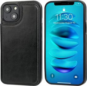 img 2 attached to Protect And Organize With Onetop'S IPhone 14 Wallet Case - Card Holder, Kickstand, And Durable Shockproof Cover In Sleek Black Leather