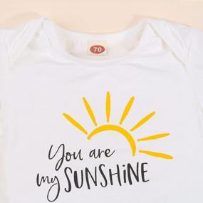 img 2 attached to Newborn Girl Clothes "You Are My Sunshine" Print Short Sleeve Romper Rainbow Legging Pant Summer Outfit