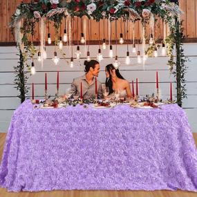 img 3 attached to Lavender-Themed Rustic Rosette: QueenDream’S Elegant Tablecloth For Weddings And Parties