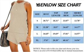 img 1 attached to Summer Chic: Ybenlow Women'S High Neck Sleeveless Knit Tank Top And Drawstring Beach Shorts Set