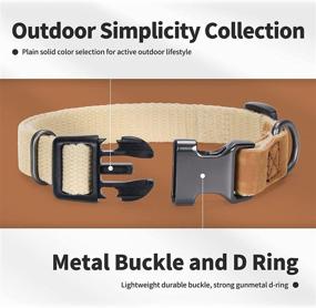 img 2 attached to 🐶 Mile-High Genuine Leather Dog Collar with Stainless Steel Pin Buckle Ring - Soft and Strong Poly Cotton Fabric in a Variety of Colors