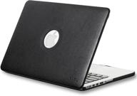 leatherette hard cover shell leather case for macbook pro 13.3 inch a1502, a1425 (2015-2012) - black logo