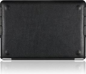 img 1 attached to Leatherette Hard Cover Shell Leather Case For MacBook Pro 13.3 Inch A1502, A1425 (2015-2012) - Black