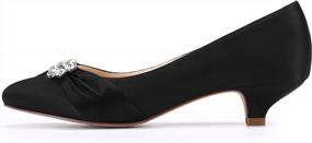 img 3 attached to 👠 ERIJUNOR Women's Closed Toe Comfort Kitten Heels: Satin Wedding Evening Dress Shoes with Rhinestones