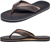 anbenser mens flip flop thong sandals for men wide width arch support - brown, 7d(m) logo
