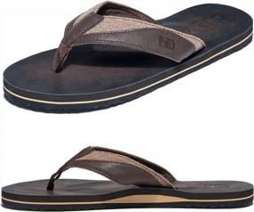 img 4 attached to Anbenser Mens Flip Flop Thong Sandals For Men Wide Width Arch Support - Brown, 7D(M)