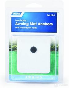 img 1 attached to 🔒 Securing Your Outdoor Mat: Camco Low-Profile RV Awning Mat Anchors with Hold-Down Nails - 4 Pack (45631), White