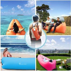 img 1 attached to Sanstar Inflatable Lounger: Lightweight, Portable Air Sofa Pouch For Indoor/Outdoor Activities - Waterproof, Anti-Air Leakage Design Ideal For Camping, Hiking, Travel, Beach, Picnics, And More!