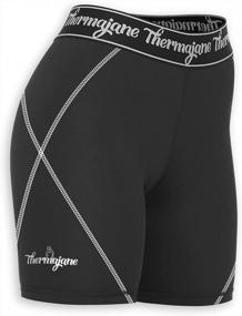 img 4 attached to Улучшите свои результаты с женскими компрессионными волейбольными шортами Thermajane